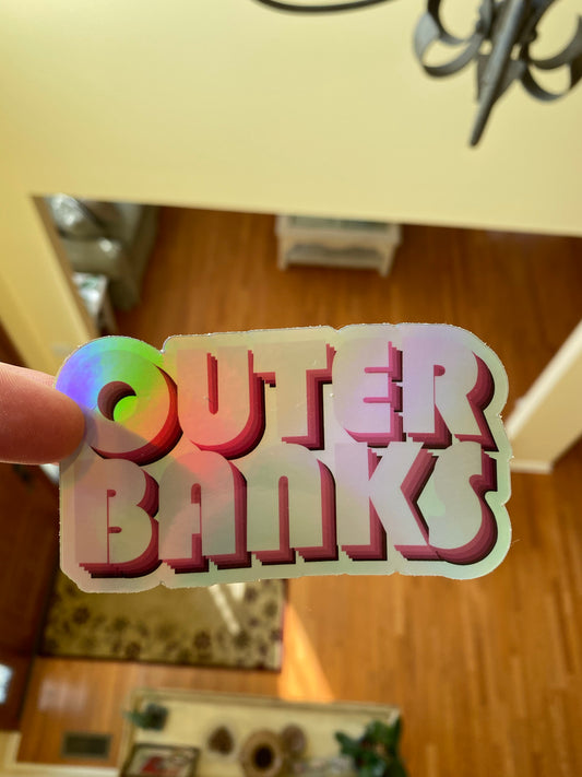 Outer Banks Pink Holographic sticker  John B JJ Pope Kiara Sarah OBX