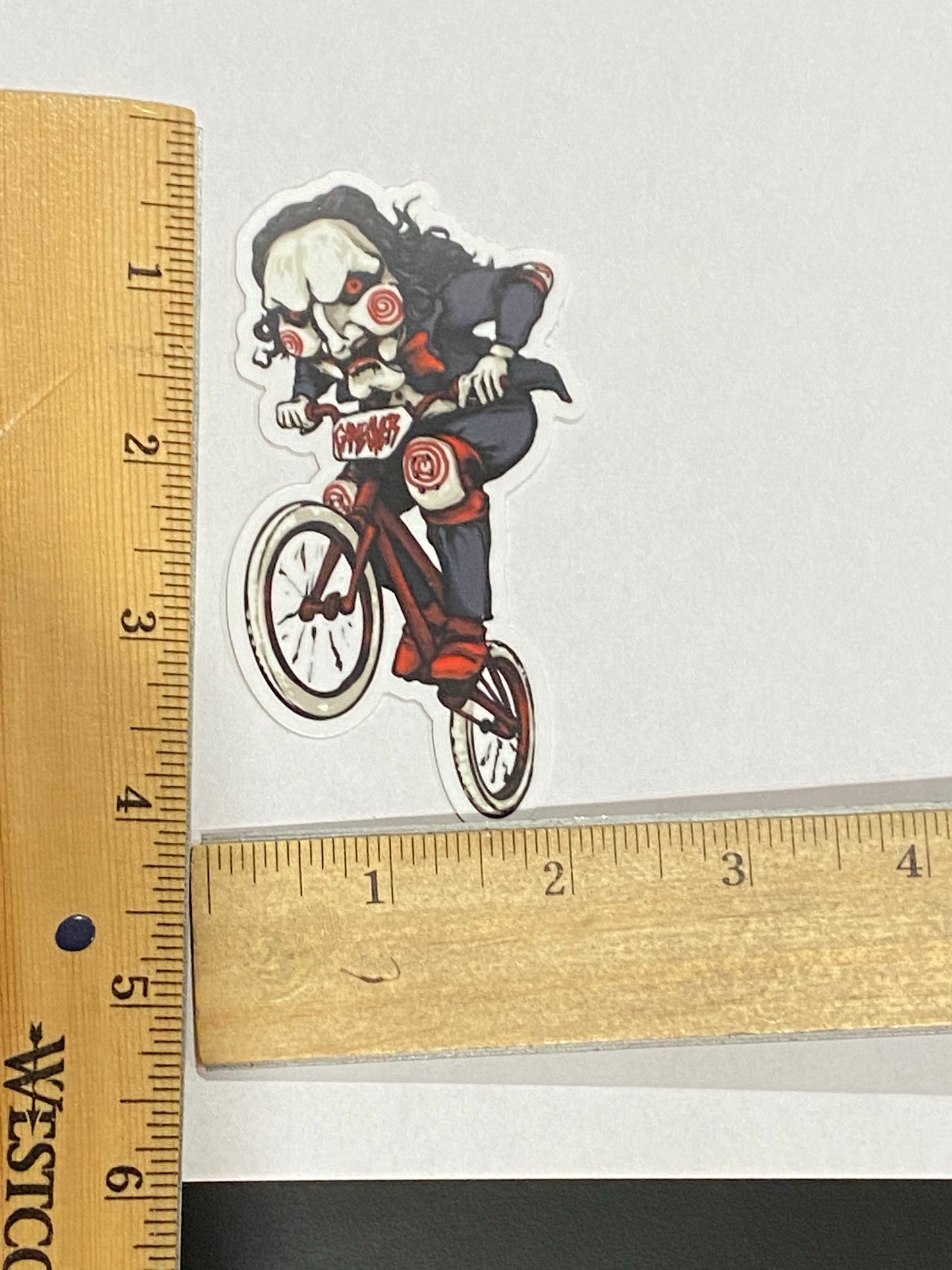 Saw BMX  riding sticker - saw inspired horror BMX sticker